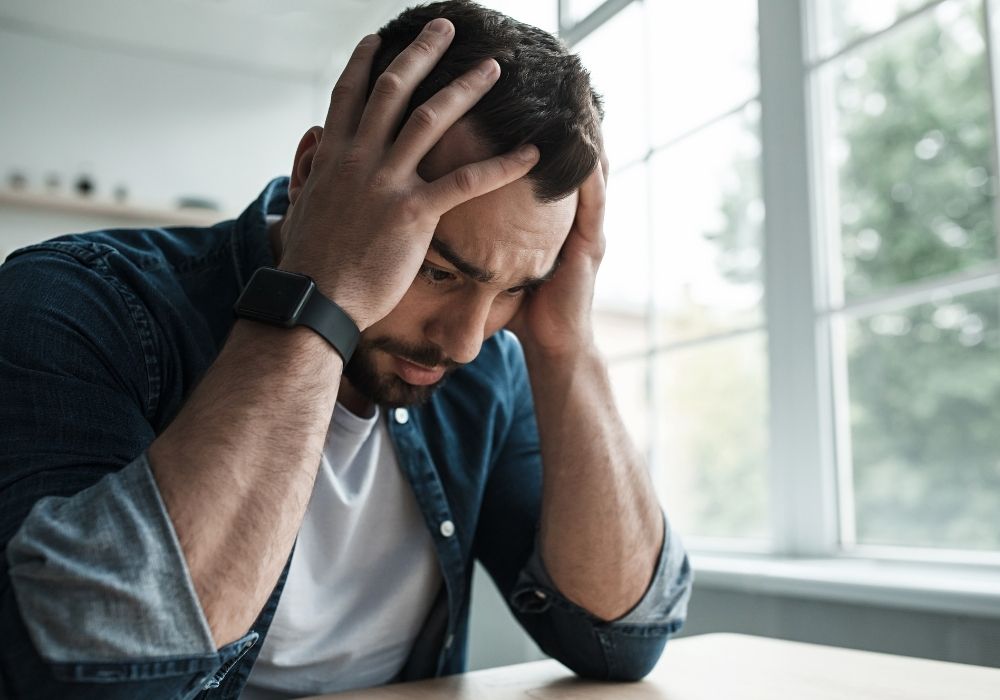 man suffering from anxiety
