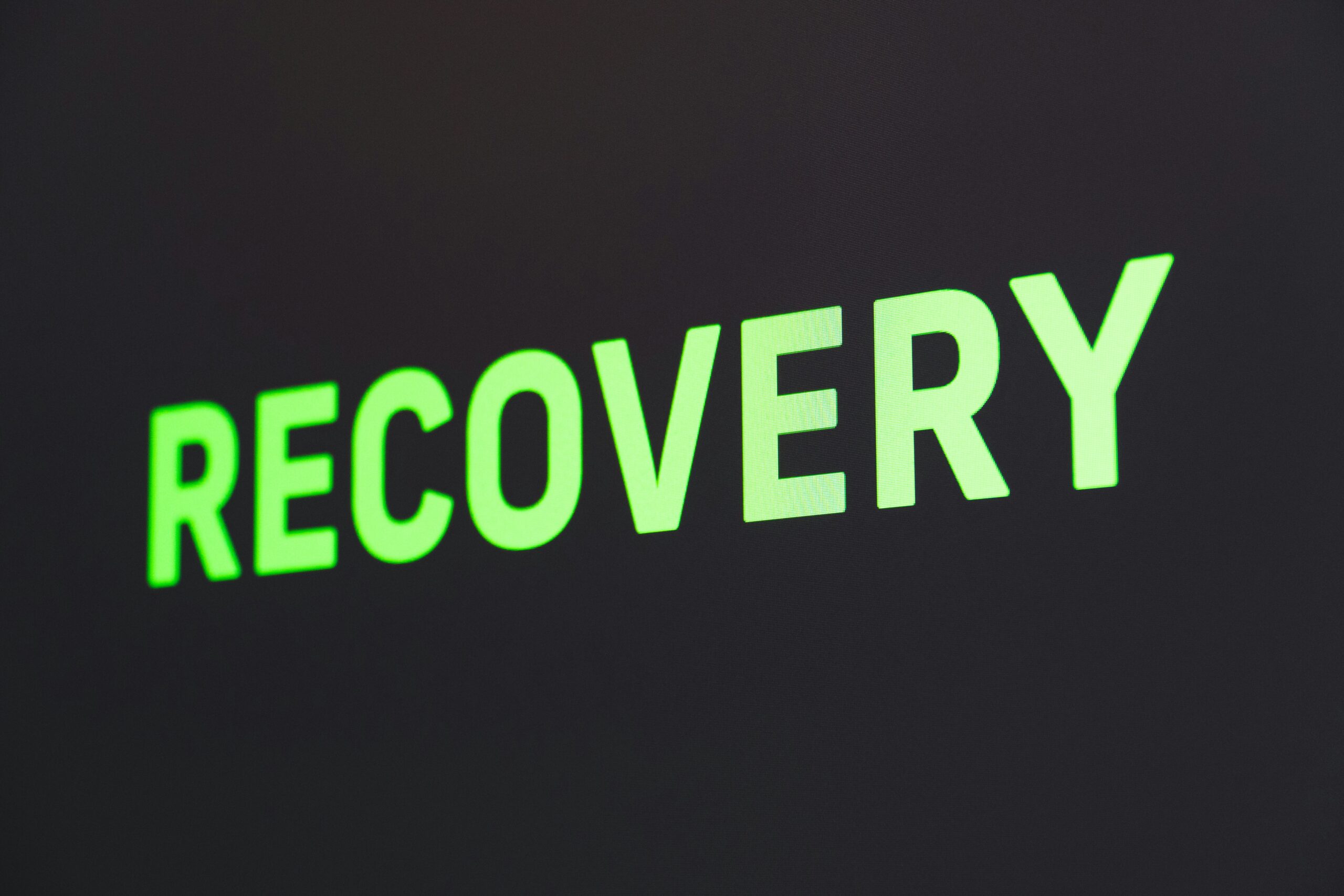 recovery sign in neon colors