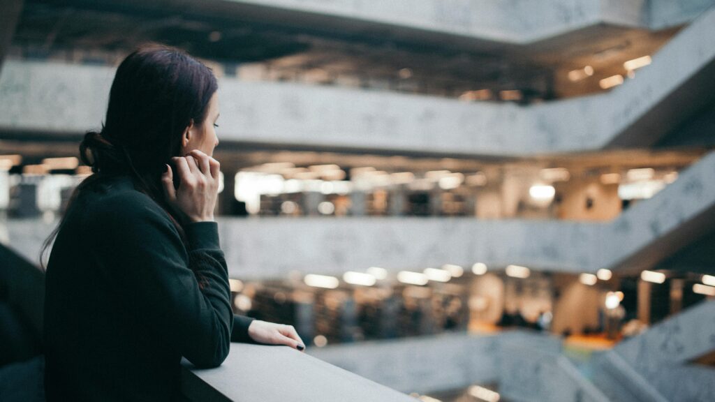 woman feeling lonely at her place