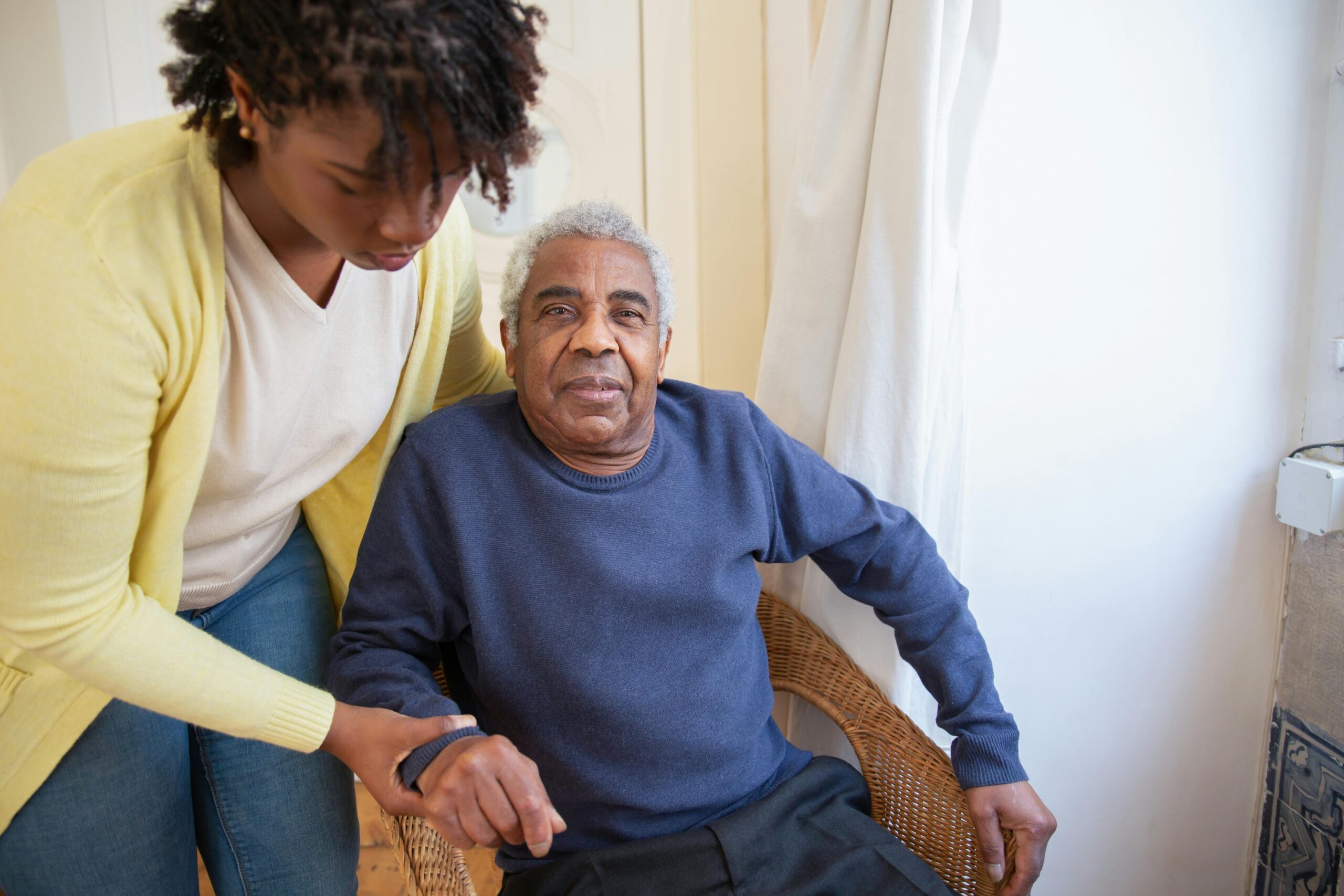 woman helping her spouse out