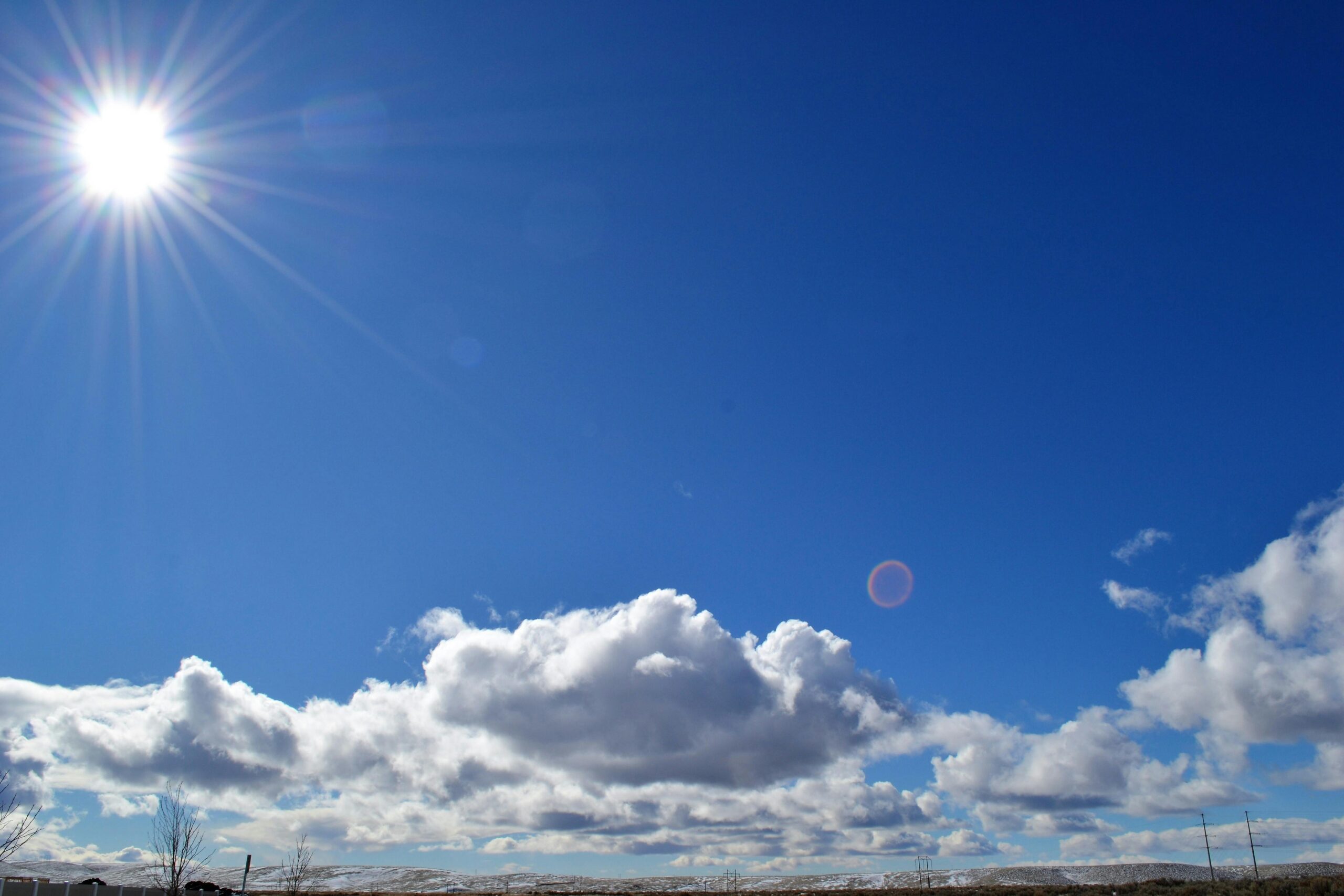 sunny sky with blue sky