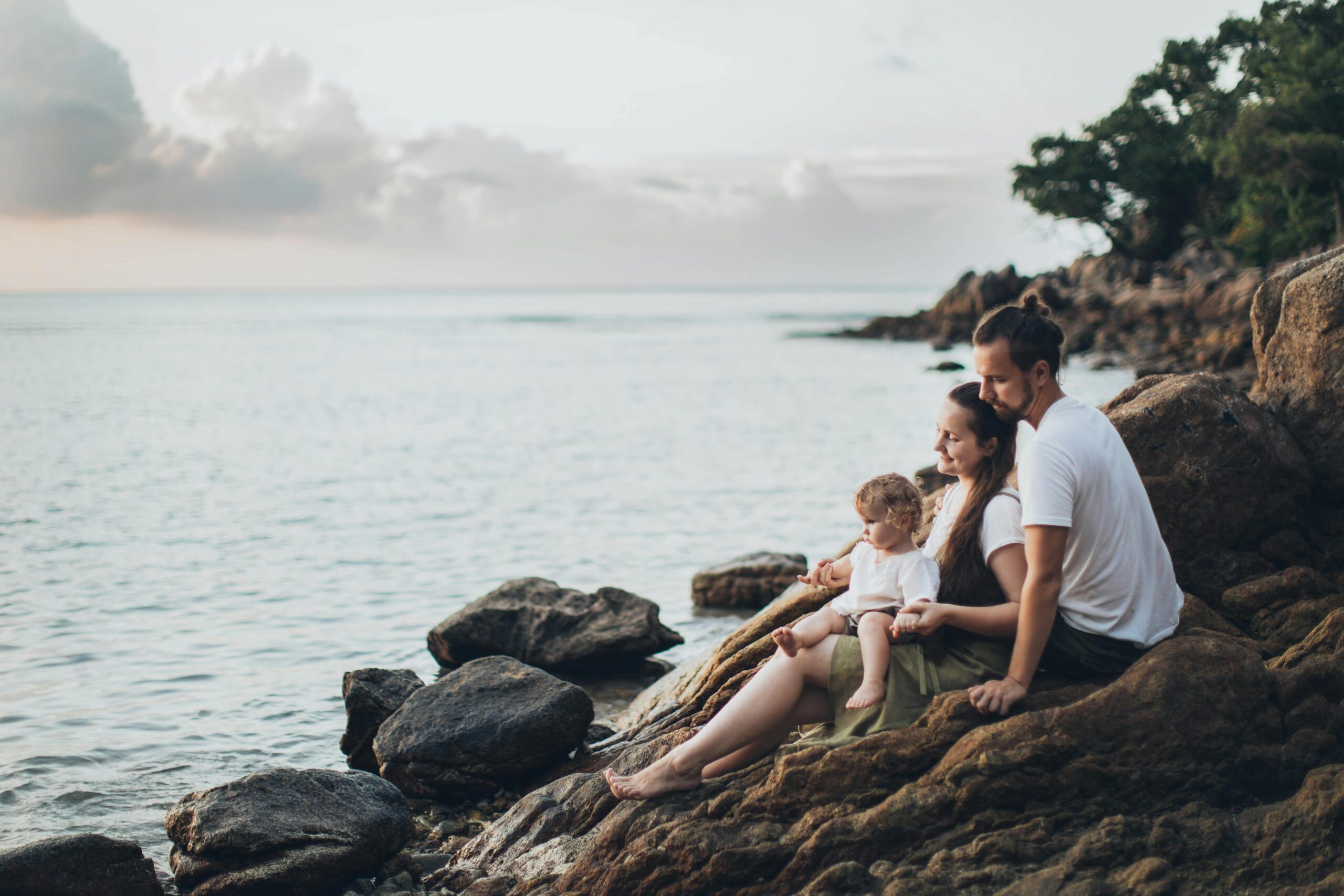 family at the beach