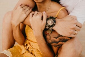 couple holding onto each others