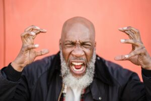 man becoming really angry