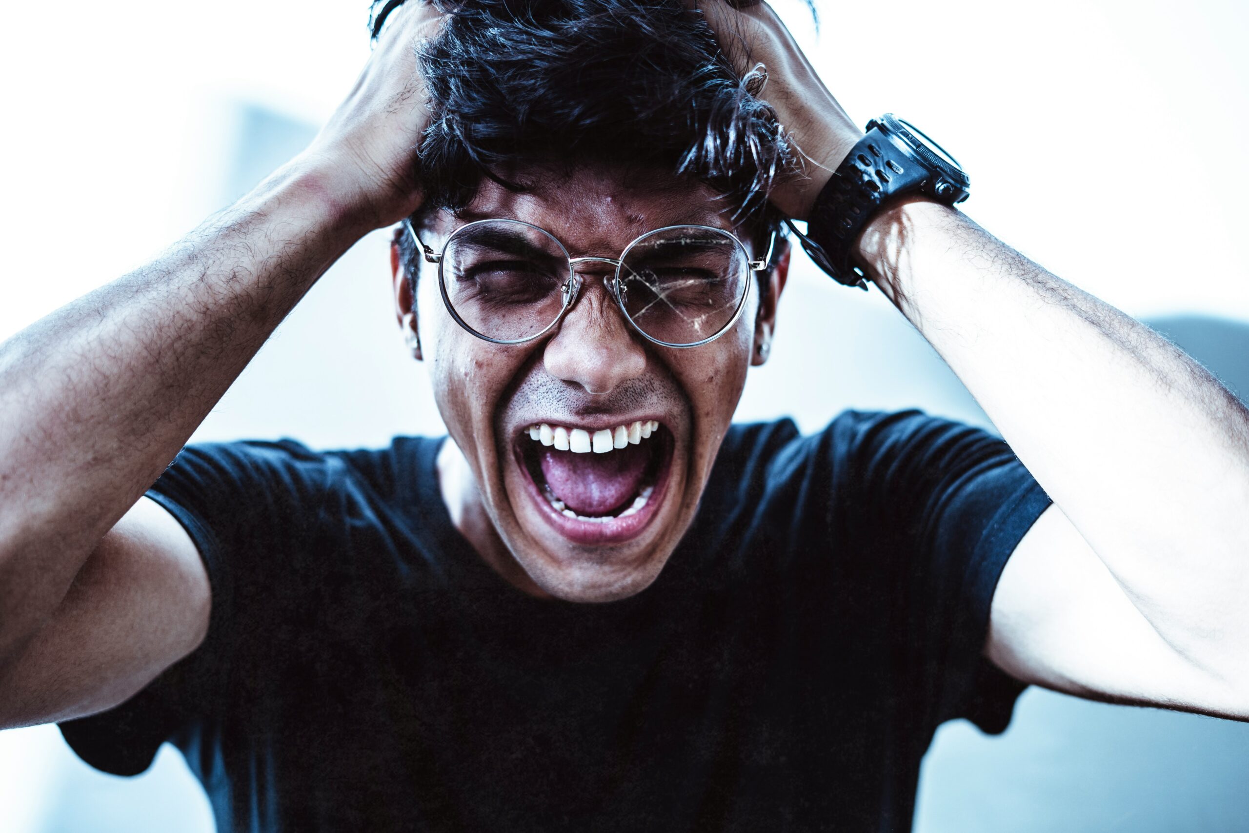 young man angry at something