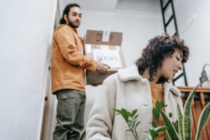 couple working together in their house