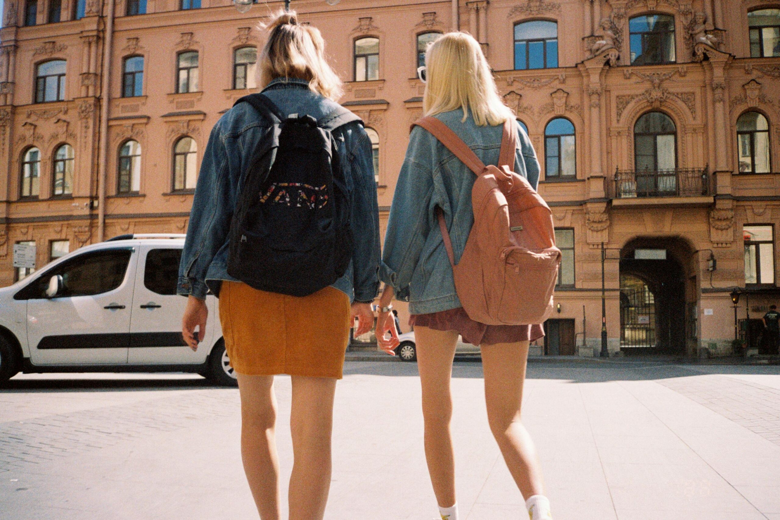 two women walking together