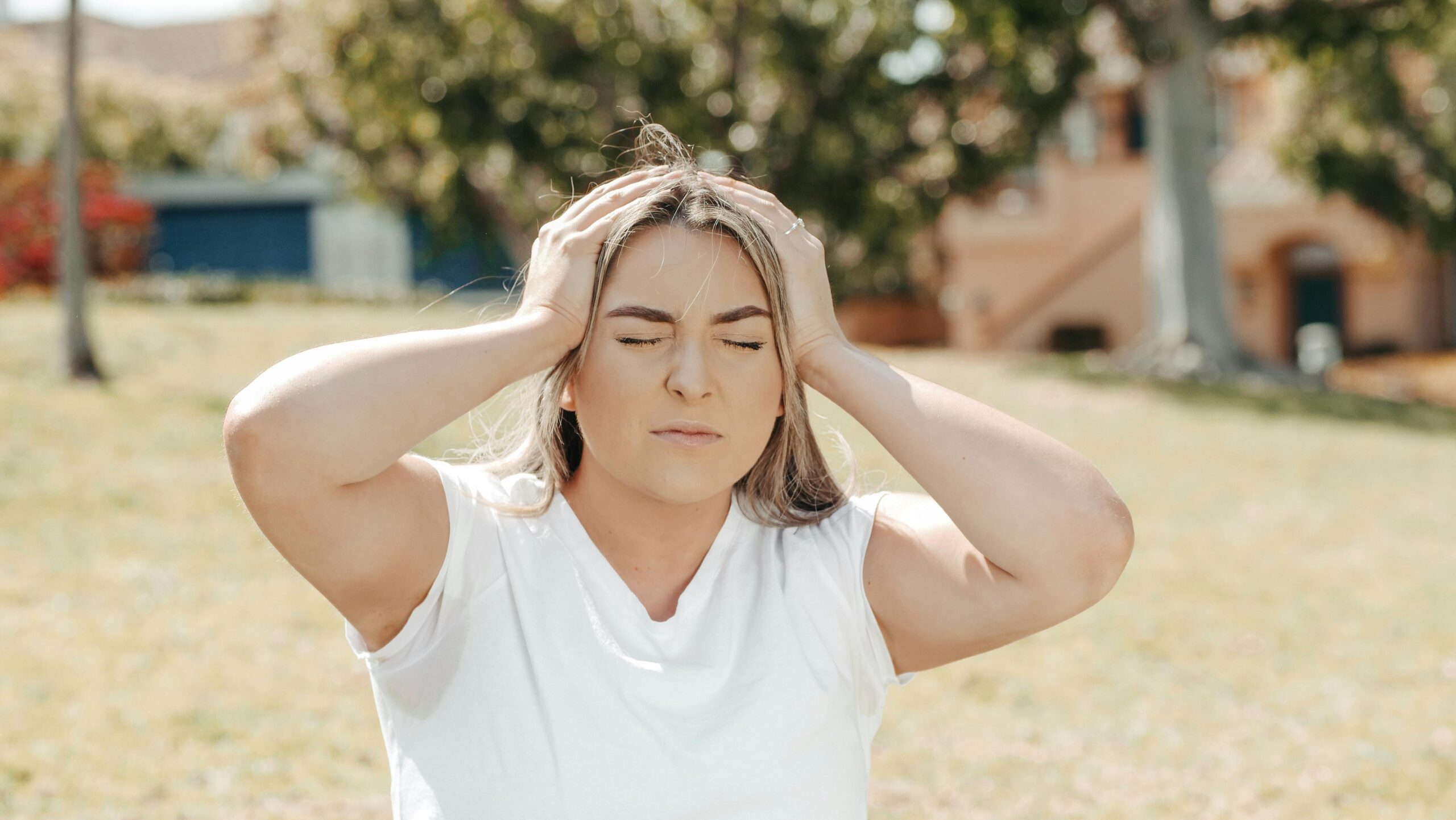 young woman stressing herself out