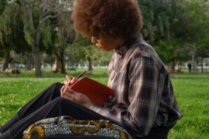 bipolar woman reading a book