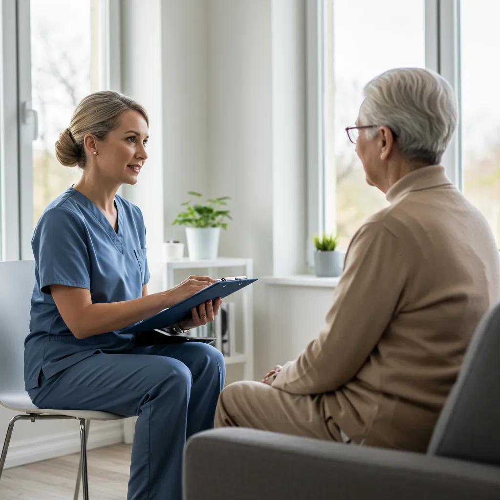 Therapist and older adult in a supportive therapy session focused on OCD treatment