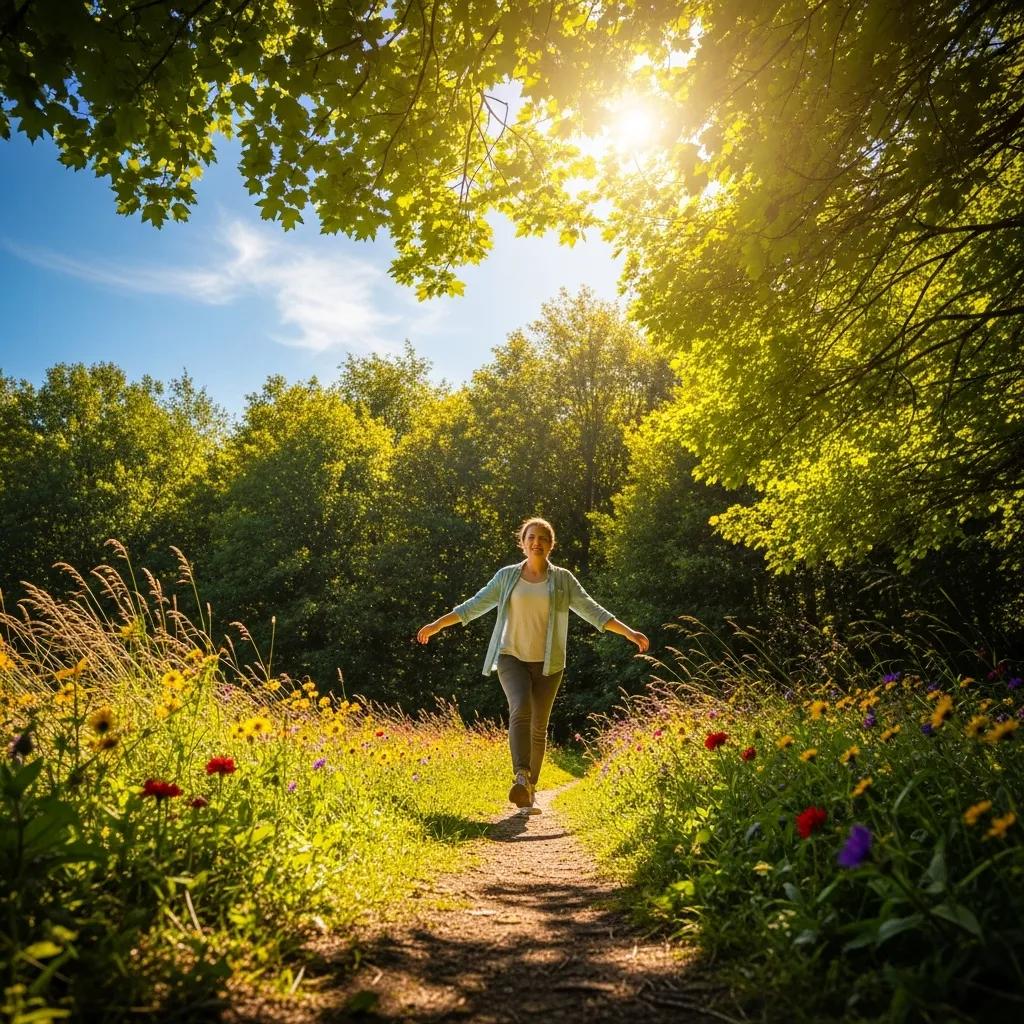 Individual taking a small step outdoors, representing achievable goals in depression recovery