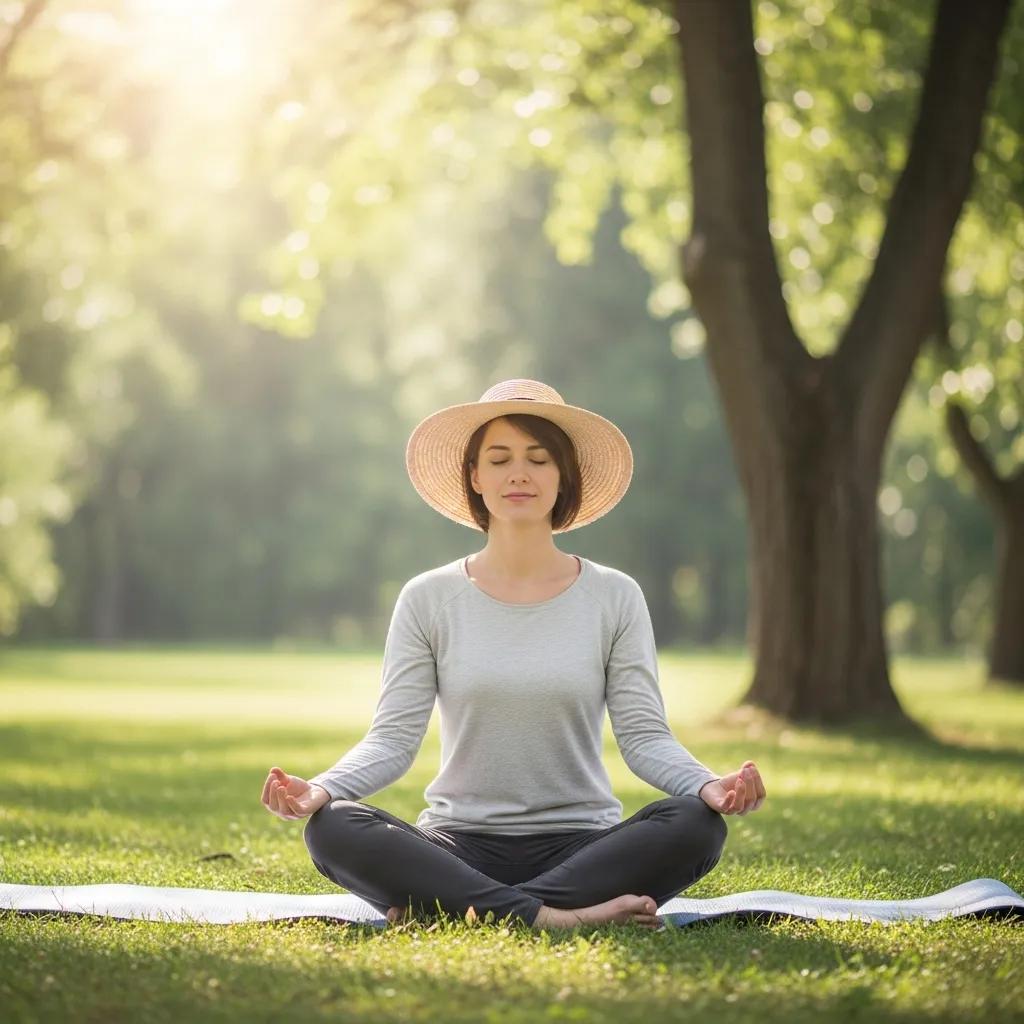 Person meditating in nature, representing mindfulness for short-term depression relief