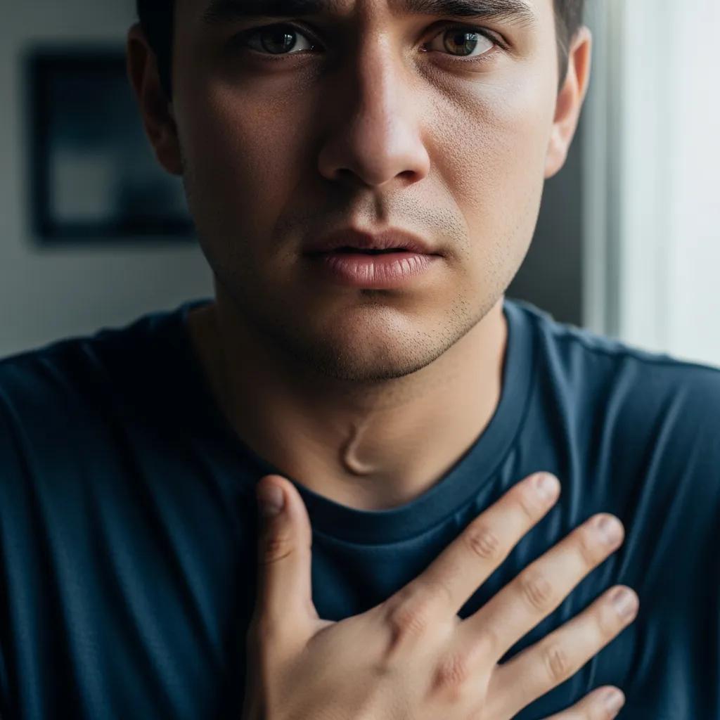 Close-up of a person showing anxiety symptoms, emphasizing the emotional impact of Vyvanse