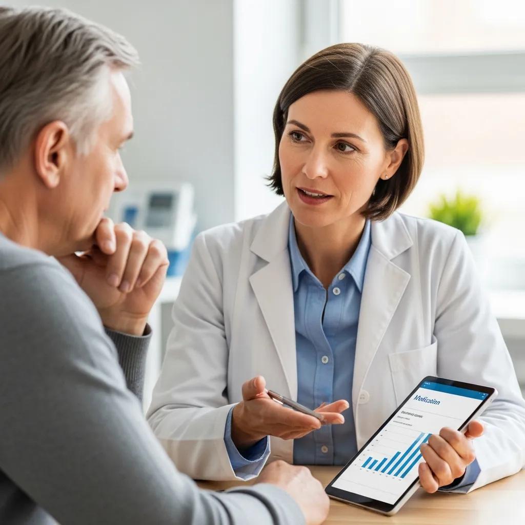 Healthcare professional discussing Xanax risks with a patient