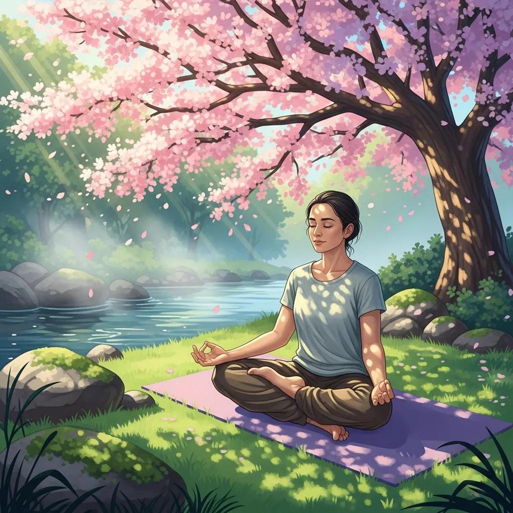 Individual practicing mindfulness in nature, representing emotional regulation for C-PTSD