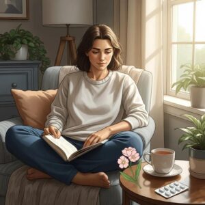 Person reflecting on mental health in a serene environment, highlighting the impact of Vyvanse on anxiety