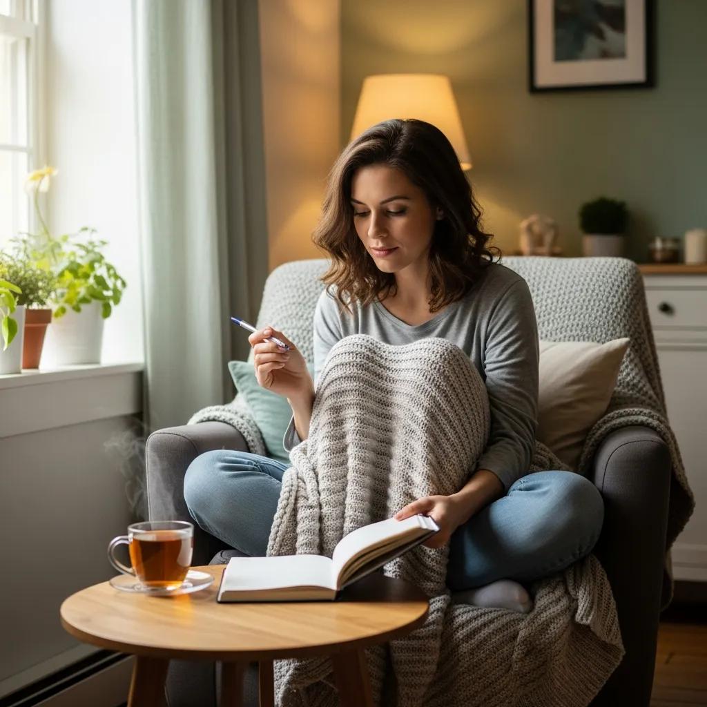Woman reflecting on emotions in a cozy room, symbolizing understanding of BPD symptoms in females